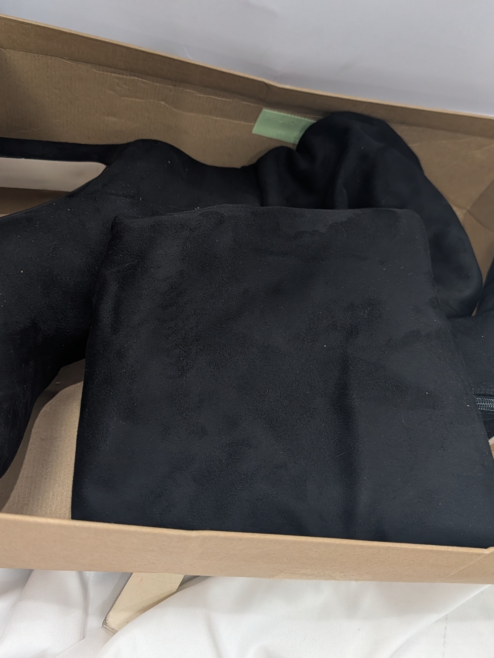 Jessica Simpson Black Suede Slouch Knee High Heel Boots Size 8 Like New - Picture 10 of 11
